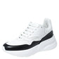 Original Alexander McQueen White/Black Leather And Canvas Larry Low Top Sneakers Size 37 (Never Used)