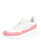 Original Alexander McQueen White/Pink Leather And Mesh Oversized Runner Low Top Sneakers Size 40 (Never Used)