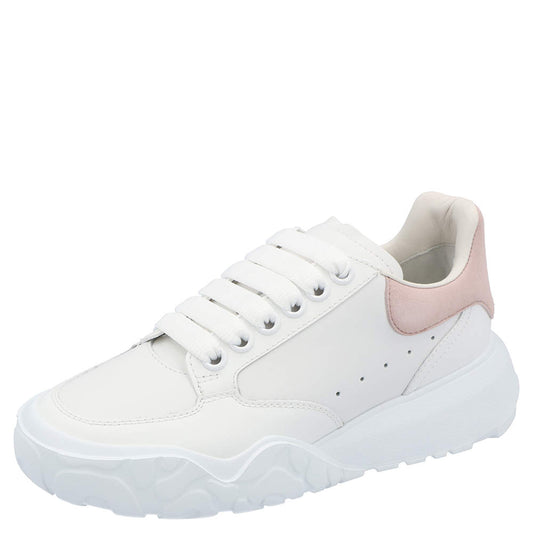 Original Alexander McQueen White/Pink Leather Oversized Sneakers Size EU 38 (Never Used)