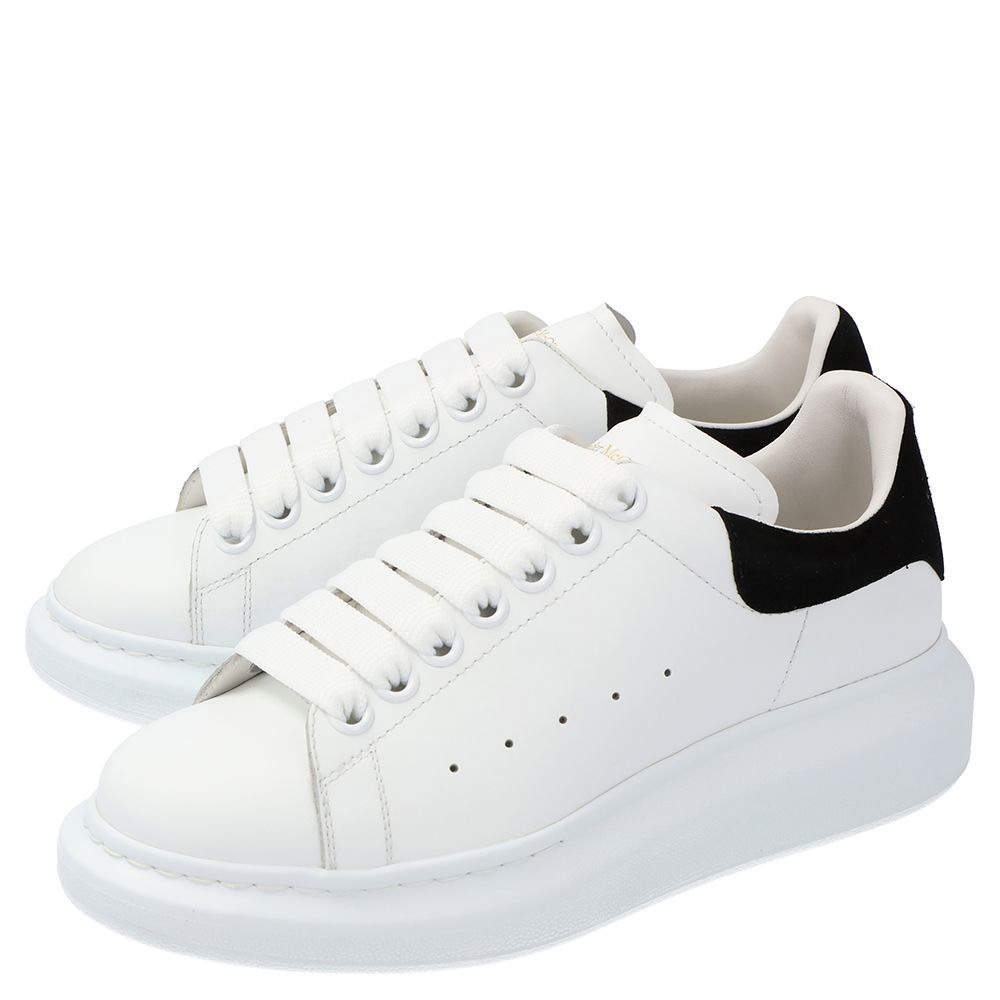 Original Alexander McQueen White/Black Leather Oversized Sneakers Size EU 38.5 (Never Used)