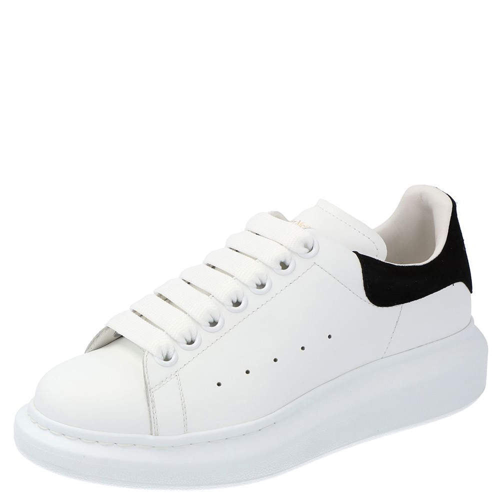 Original Alexander McQueen White/Black Leather Oversized Sneakers Size EU 38.5 (Never Used)