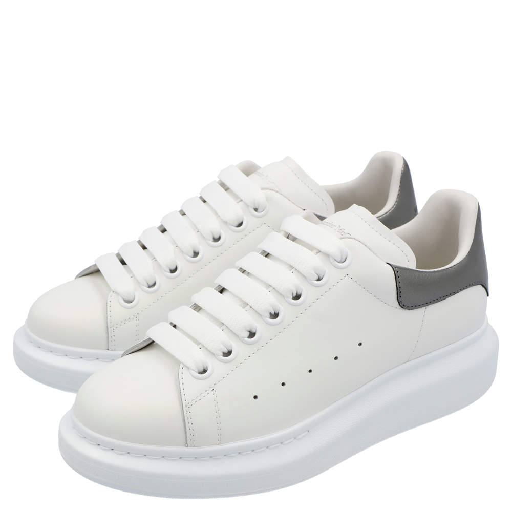 Original Alexander McQueen White/Grey Leather Oversized Sneakers Size EU 37 (Never Used)