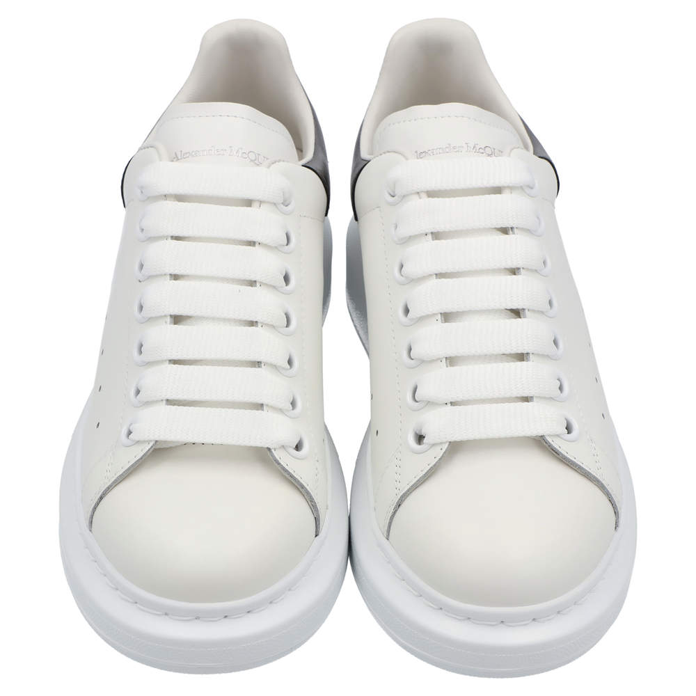 Original Alexander McQueen White/Grey Leather Oversized Sneakers Size EU 37 (Never Used)