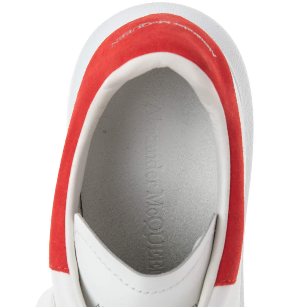 Original Alexander McQueen White/Red Leather and Suede Oversized Sneakers Size 38.5 (Never Used)