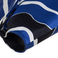 Original Alexander McQueen Blue/White Printed Satin and Leather Medium De Manta Clutch