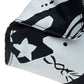 Original Alexander McQueen Black/White Satin Naive Pagan-Print Small De Manta Clutch