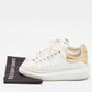 Original Alexander McQueen White/Gold Leather Oversized Sneakers Size 39.5