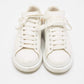 Original Alexander McQueen White/Gold Leather Oversized Sneakers Size 39.5