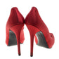 Original Alexander McQueen Red Satin Heart Peep Toe Pumps Size 41