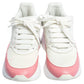 Original Alexander McQueen White/Pink Leather And Mesh Oversized Runner Sneakers Size 39