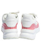 Original Alexander McQueen White/Pink Leather And Mesh Oversized Runner Sneakers Size 39