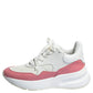 Original Alexander McQueen White/Pink Leather And Mesh Oversized Runner Sneakers Size 39