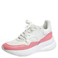 Original Alexander McQueen White/Pink Leather And Mesh Oversized Runner Sneakers Size 39