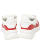 Original Alexander McQueen White/Red Leather And Mesh New Larry Lace Up Sneakers Size 38.5