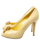 Original Alexander McQueen Light Yellow Python Leather Skull Peep Toe Pumps Size 38.5