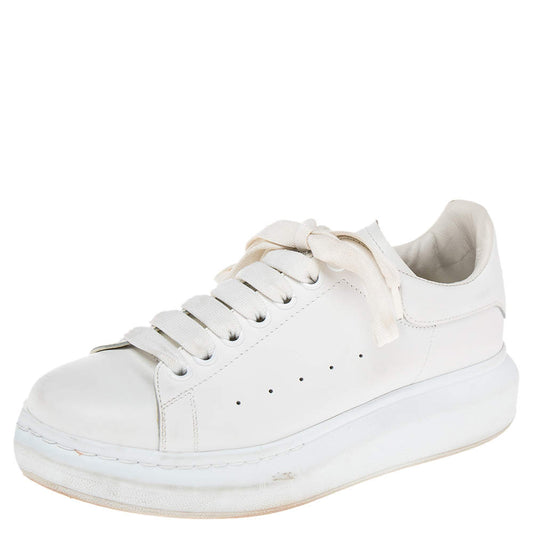 Original Alexander McQueen White Leather Oversized  Sneakers Size 39