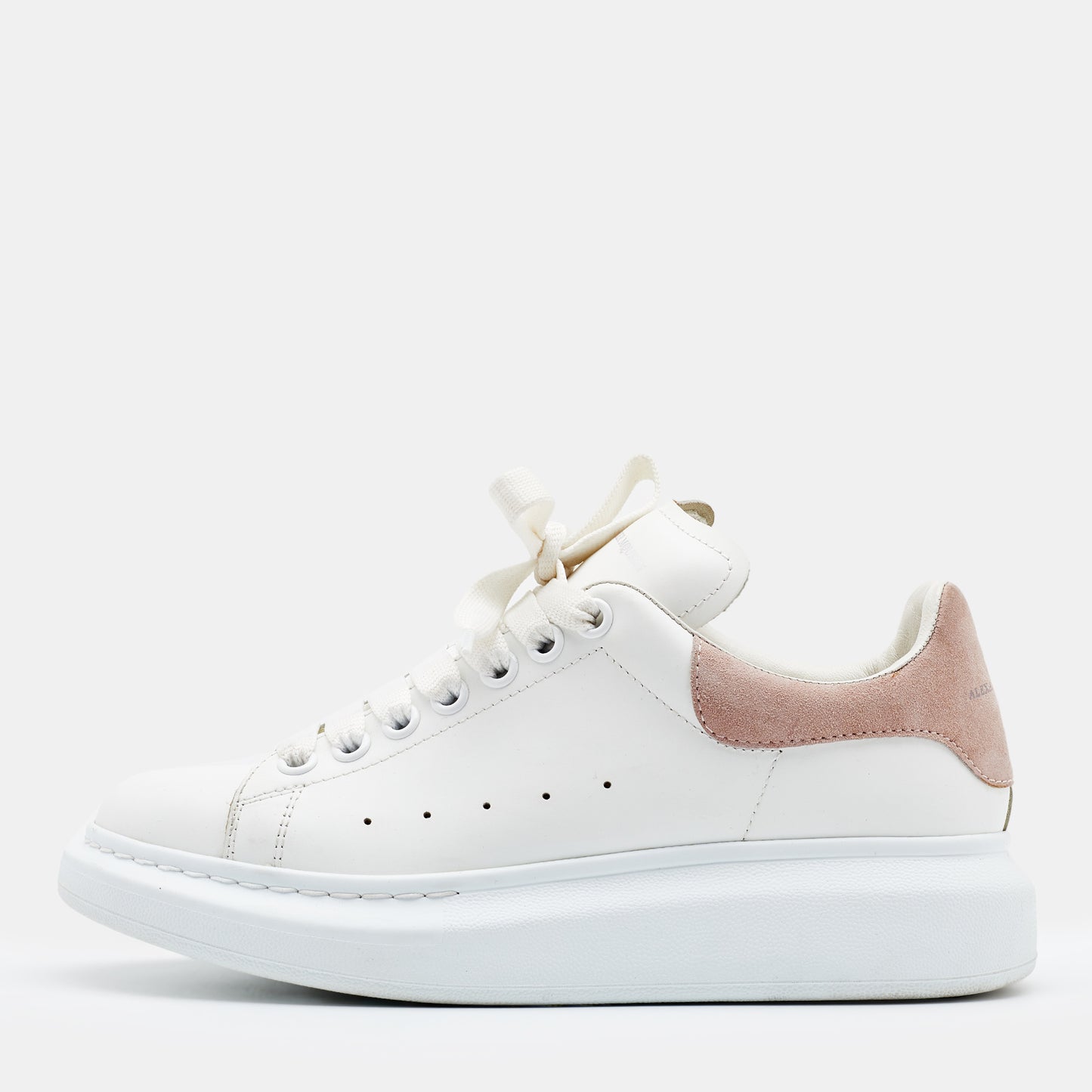 Original Alexander McQueen White Leather Oversized Low Top Sneakers Size 39