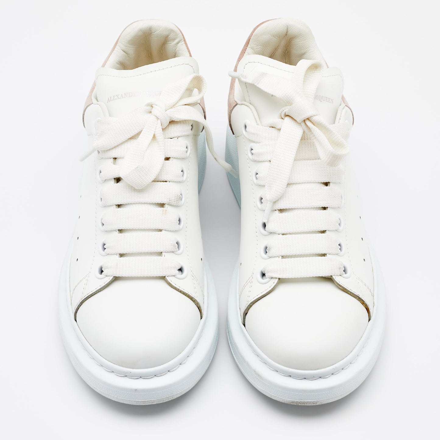 Original Alexander McQueen White Leather Oversized Low Top Sneakers Size 39