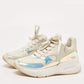 Original Alexander McQueen White Leather and Iridescent PVC Chunky Sneakers Size 38