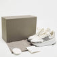 Original Alexander McQueen White Croc Embossed Leather Oversized Low Top Sneakers Size 40.5