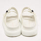 Original Alexander McQueen White Rubber Birke Buckle Slide Flats Size 38.5