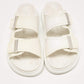 Original Alexander McQueen White Rubber Birke Buckle Slide Flats Size 38.5