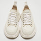 Original Alexander Mcqueen White Canvas and Rubber Tread Slick Sneakers Size 38.5