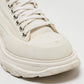 Original Alexander Mcqueen White Canvas and Rubber Tread Slick Sneakers Size 38.5