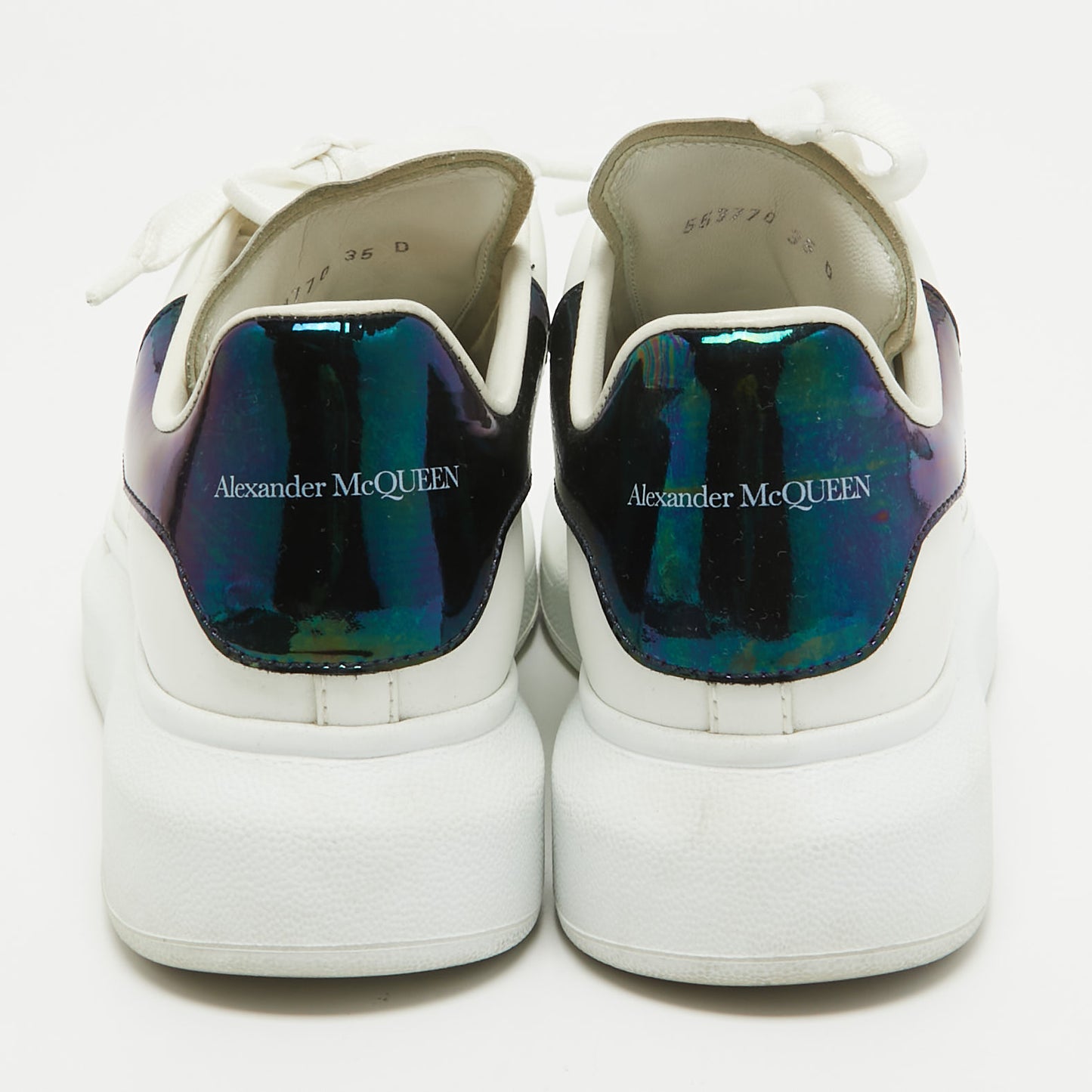 Original Alexander McQueen White Leather Oversized Sneakers Size 35