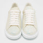 Original Alexander McQueen White/Silver Glitter and Leather Oversized  Sneakers Size 37.5