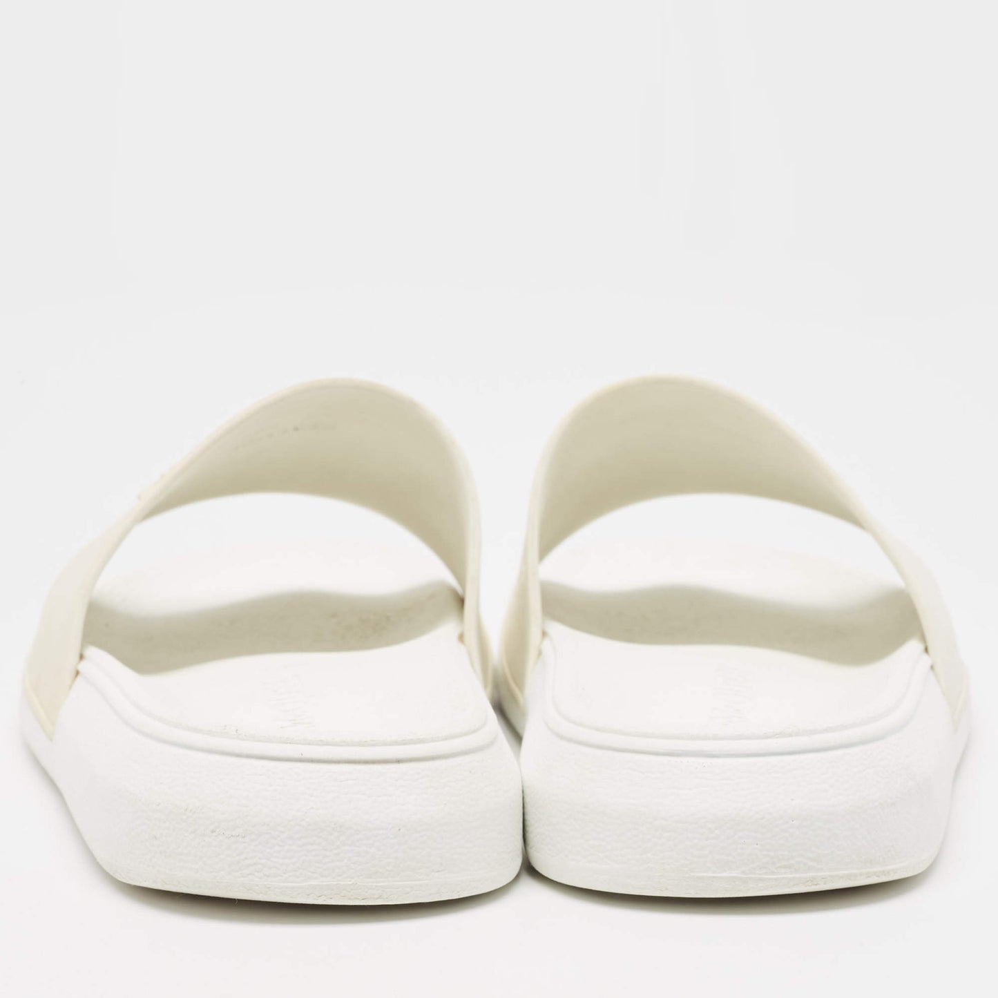 Original Alexander McQueen White Rubber Flat Slides Size 36