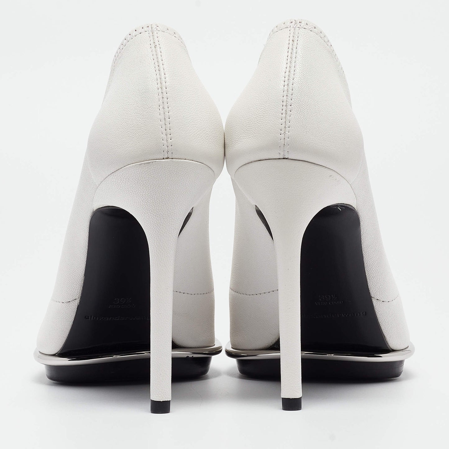 Original Alexander Wang White Leather Cara Booties Size 39.5 (Never Used)