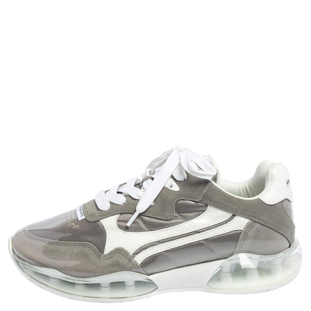 Original Alexander Wang Grey/White PVC, Suede And Leather Stadium Low Top Sneakers Size 38.5