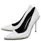 Original Alexander Wang White Leather Rie Studded Pointed-Toe Pumps Size 39.5