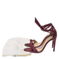 Original Alexandre Birman Burgundy Satin Clarita Bow Ankle Wrap Sandals Size 38.5 (Never Used)