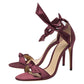 Original Alexandre Birman Burgundy Satin Clarita Bow Ankle Wrap Sandals Size 38.5 (Never Used)