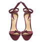 Original Alexandre Birman Burgundy Satin Clarita Bow Ankle Wrap Sandals Size 38.5 (Never Used)