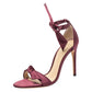 Original Alexandre Birman Burgundy Satin Clarita Bow Ankle Wrap Sandals Size 38.5 (Never Used)