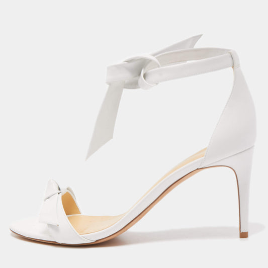 Original Alexandre Birman White Leather Clarita Sandals Size 41 (Never Used)