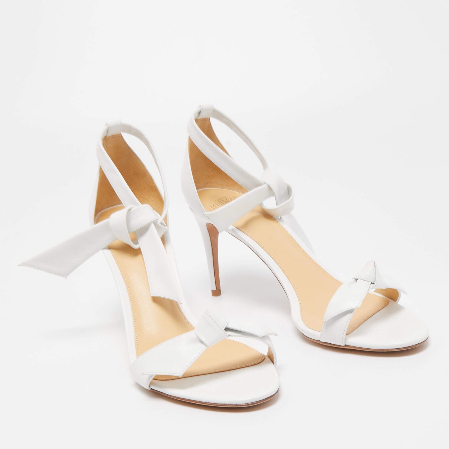 Original Alexandre Birman White Leather Clarita Sandals Size 41 (Never Used)