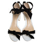 Original Alexandre Birman Black/White Python And Suede Clarita Block Heel Sandals Size 36