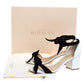 Original Alexandre Birman Black/White Python And Suede Clarita Block Heel Sandals Size 36