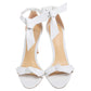 Original Alexandre Birman White Canvas And Leather Ankle Strap Sandals Size 37.5