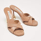 Original Aquazzura Beige Leather Darling 105mm Slide Sandals Size 36.5