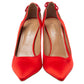 Original Aquazzura Red Satin Forever Marilyn Cut Out Tassel Detail Pointed Toe Pumps Size 39