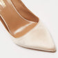 Original Aquazzura Beige Satin Forever Marilyn Cut Out Tassel Detail Pumps Size 38.5