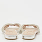 Original Aquazzura White Satin Embellished Gem Palace Flat Slides Size 39.5