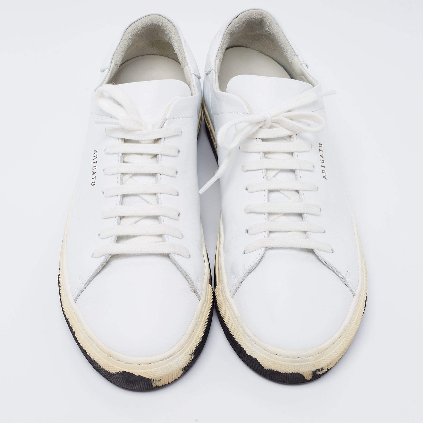 Original Axel Arigato White Leather Low Top Sneakers Size 38