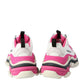 Original Balenciaga White/Pink Leather and Mesh Triple S Platform Sneakers Size 38 (Never Used)