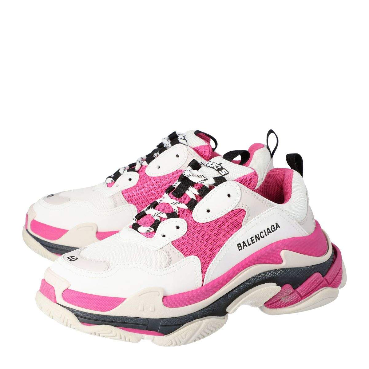 Original Balenciaga White/Pink Triple S Sneaker Size EU 38 (Never Used)